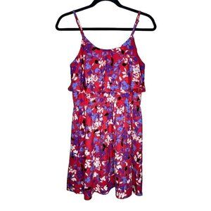 Elle Dress Size S Floral Sleeveless Mini Dress Women's Multicolor Layered Pink